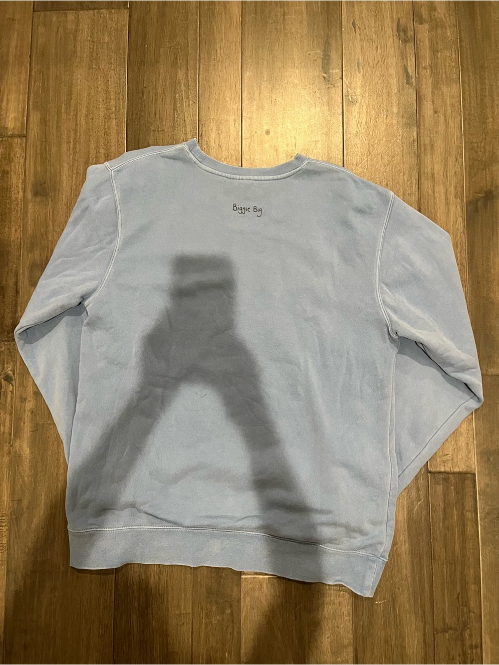 Soft Light Blue Crewneck Sweatshirt with Small Chest Graphic - Picture 4 of 9